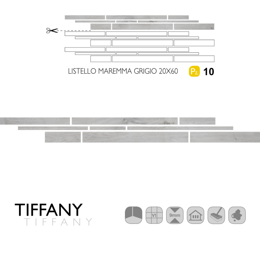 Tiffany Listello Maremma Grigio 20x60