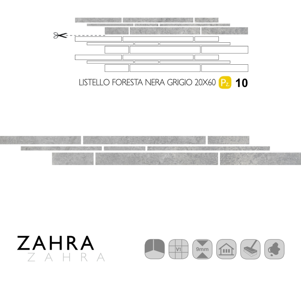 Zahra Listello Foresta Nera Grigio