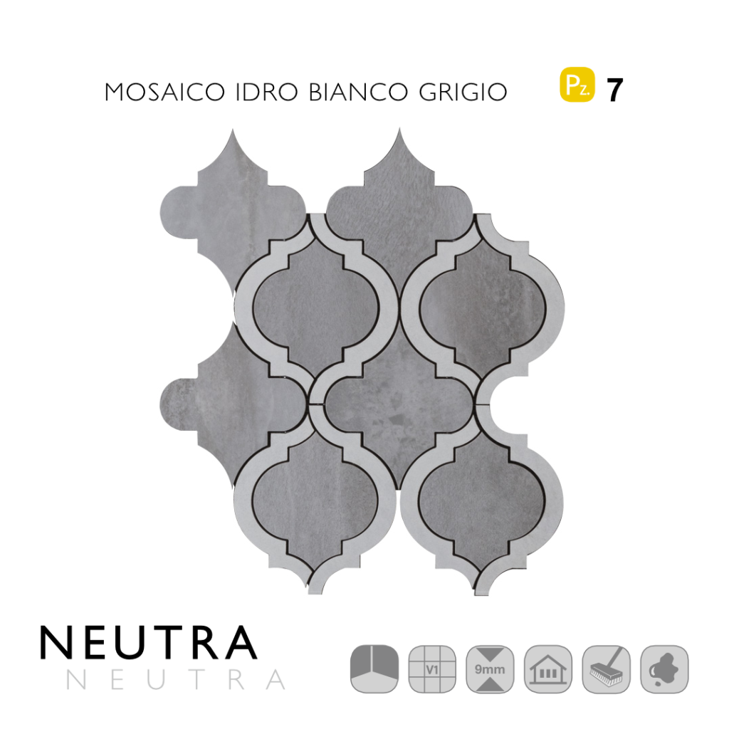 Neutra Mosaico Idro Bianco Grigio