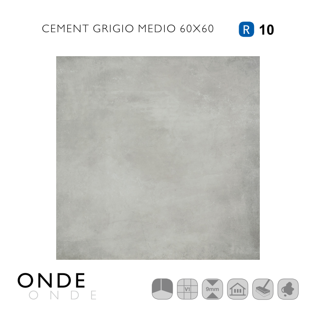 Onde Cement Grigio Medio 60x60