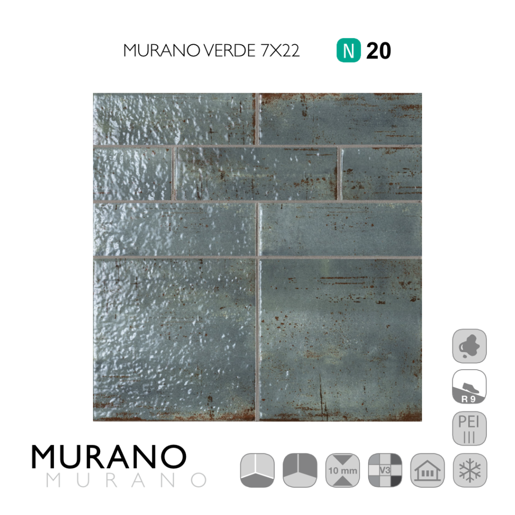 Murano Verde 7x22