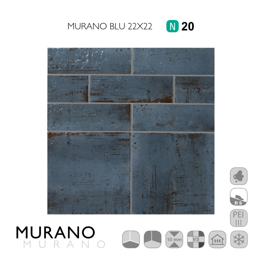 Murano Blu 22x22
