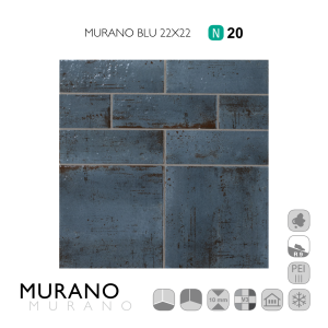 Murano Blu 22x22