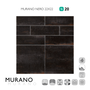 Murano Nero 22x22
