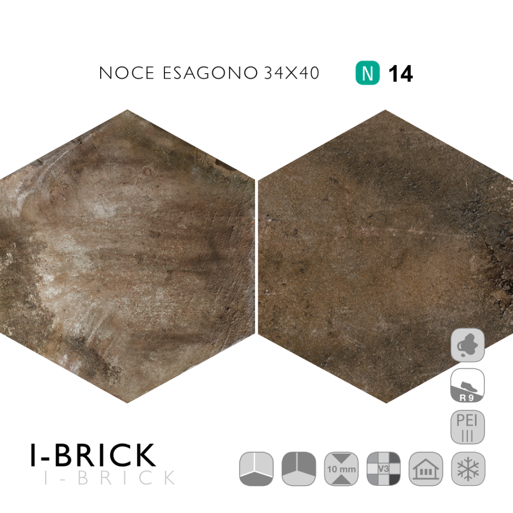 I-Brick Noce Esagono 34x40
