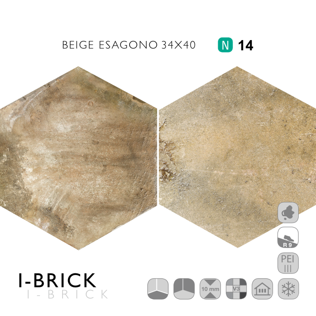 I-Brick Beige Esagono 34x40
