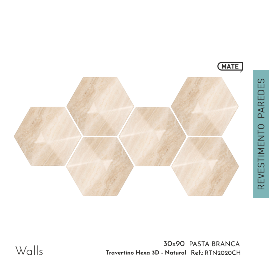 Walls Traverino Hexa 3D